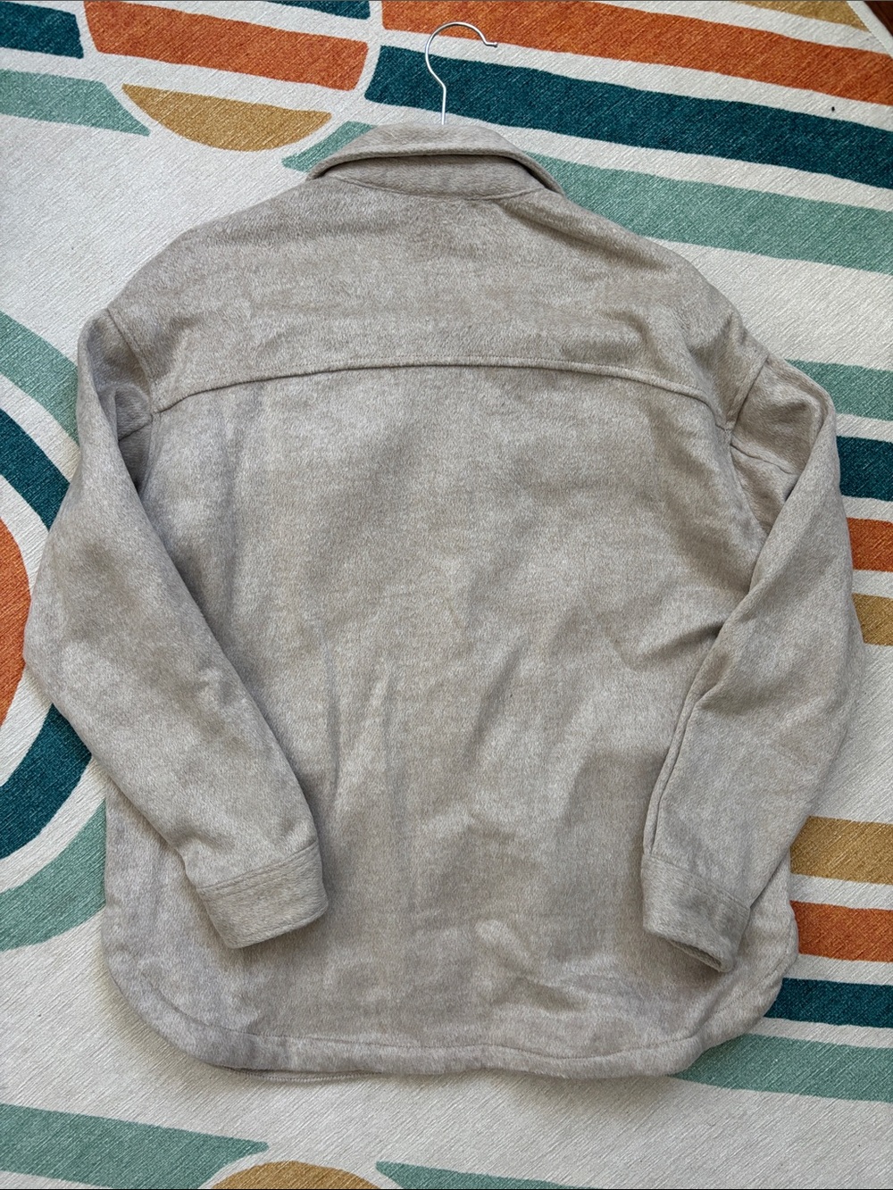 Tan Button-Up Shacket Jacket - Picture 5 of 8